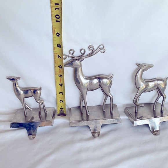 Set Of 3 Gently Used Very Cute Silver Deer Holders. - Picture 6 of 9
